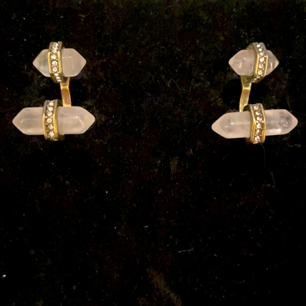 Chloe + Isabel Clear Quartz Jacket Earrings